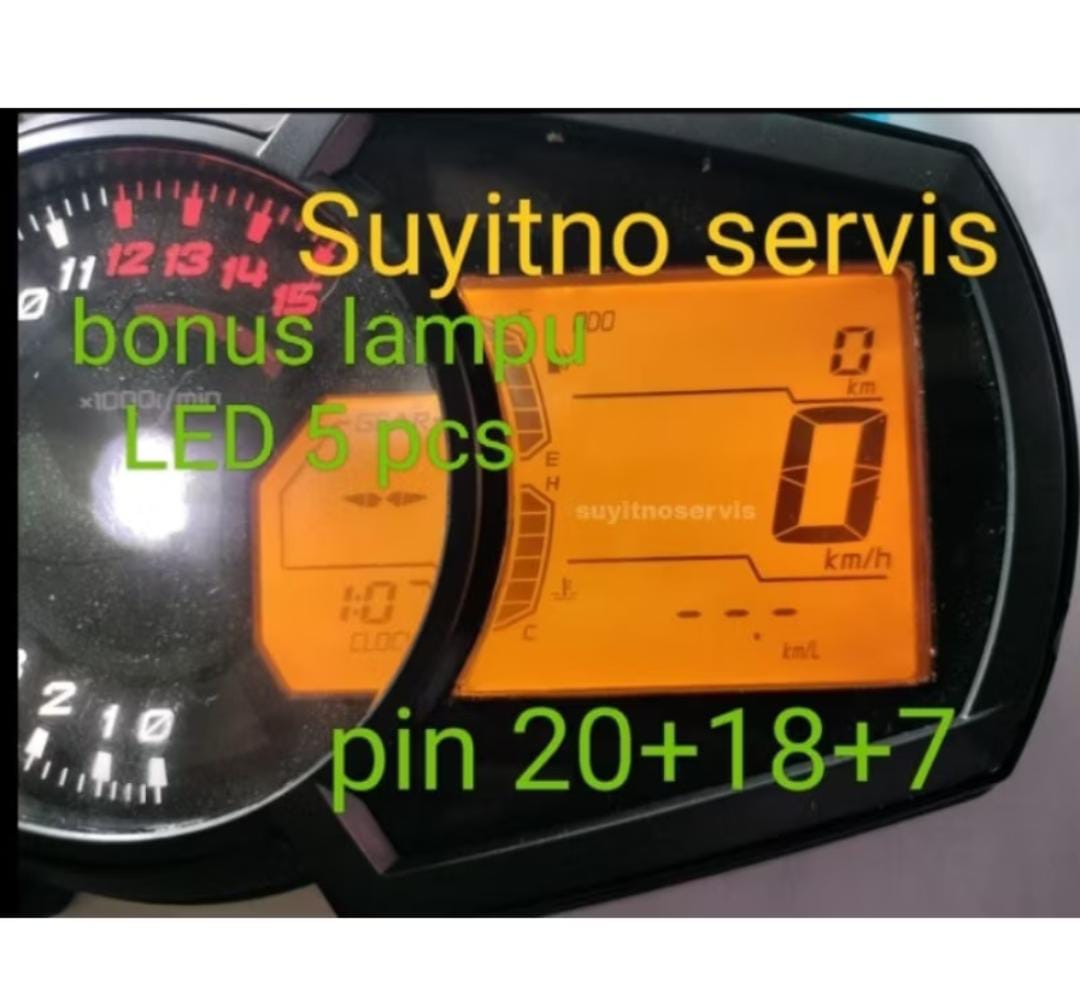 LCD SPEEDOMETER NINJA 250 - 400 PIN KAKI 20 + 18 + 7